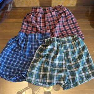 wonder nation Plaid Elastic-Waist Shorts in Red, Blue, and Green